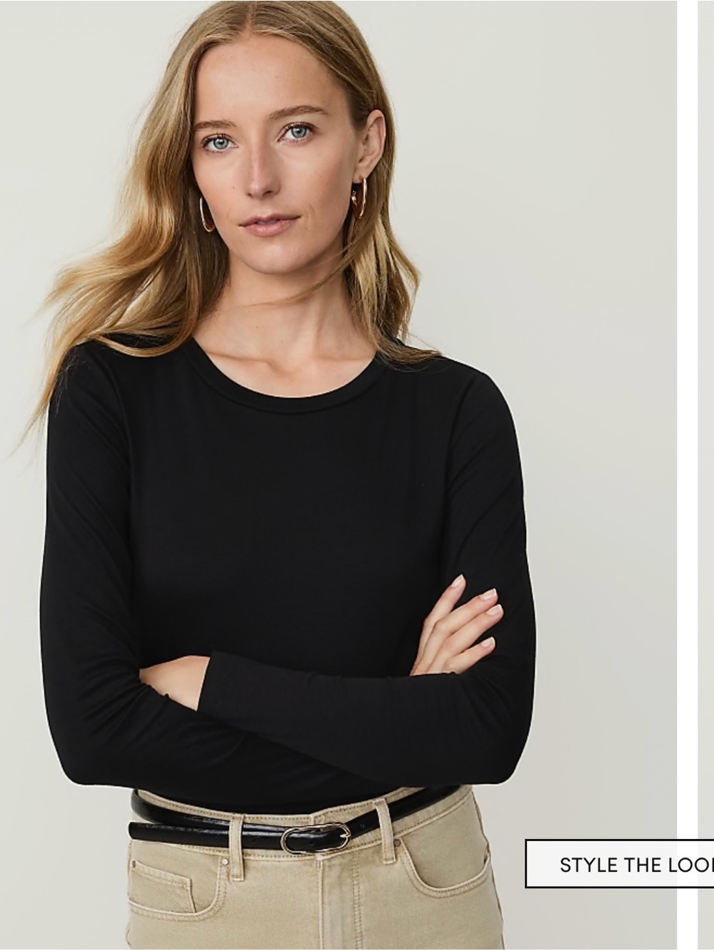 🖤✨ Ann Taylor Weekend Black Ribbed Long-Sleeve Crewneck Top — Size XL